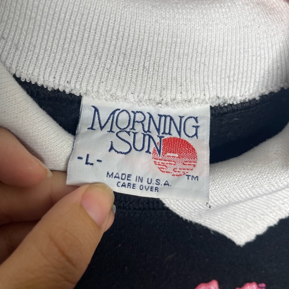 Vintage Morning Sun Floral Black Collared Sweater Large - Picture 5 of 7